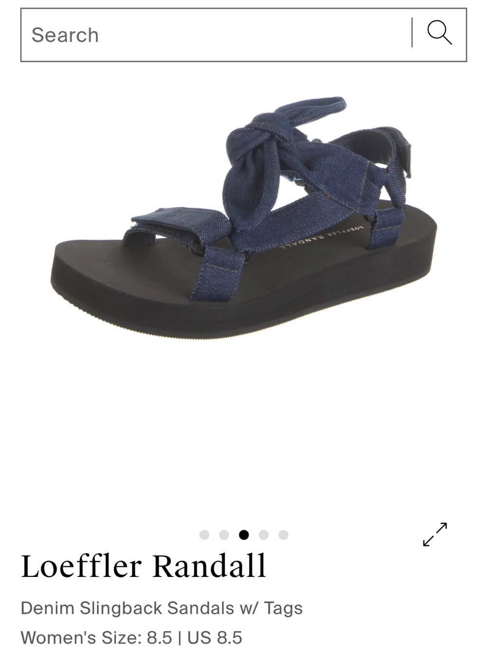 Loeffler Randall Navy Denim Knot Slingback Sandal